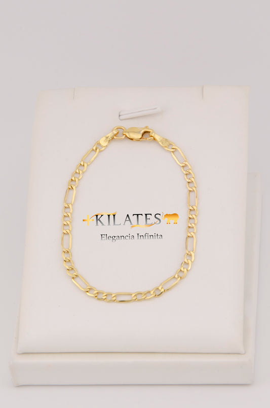 "PULSERA PARA NIÑ0 DE 15CM ESTILO 3+1. ORO 10K #775-3448"