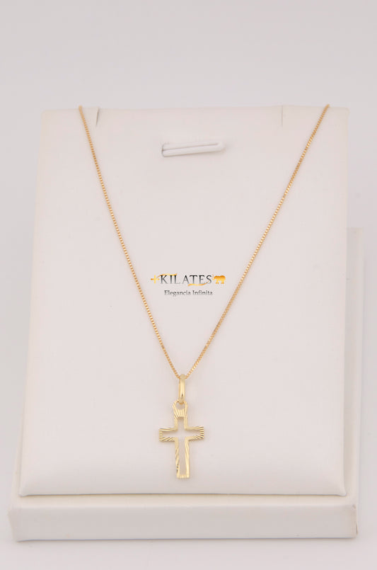 "CADENA DE 50CM PARA ADULTO ESTILO FINITA CON DIJE DE CRUZ. ORO 10K #775-3485"