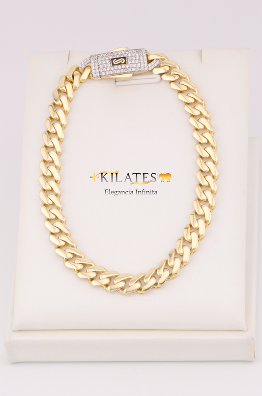 "PULSERA MONACO PARA ADULTO DE 19CM. ORO 10K #775-3493"