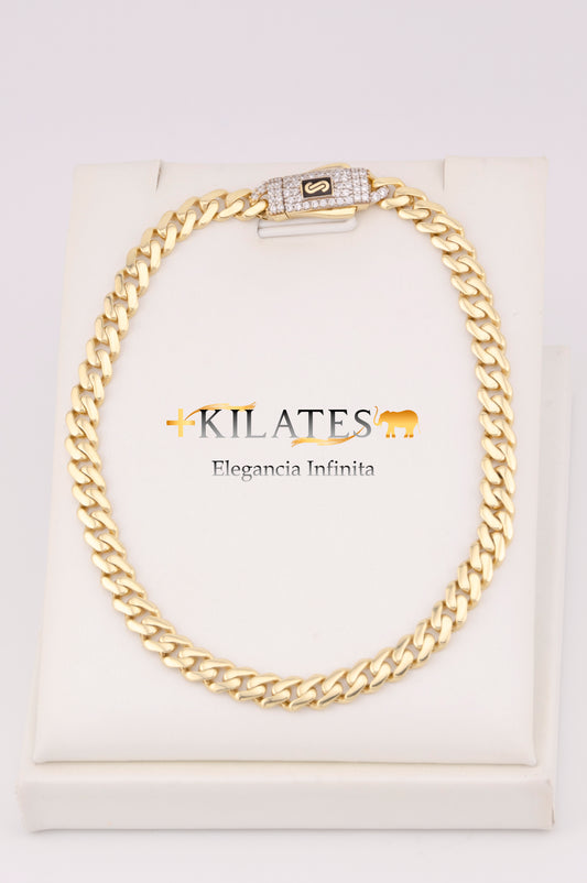 "PULSERA MONACO PARA ADULTO DE 20.5CM. ORO 10K #775-3494"