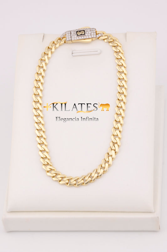 "PULSERA MONACO PARA ADULTO DE 19CM. ORO 10K #775-3495"