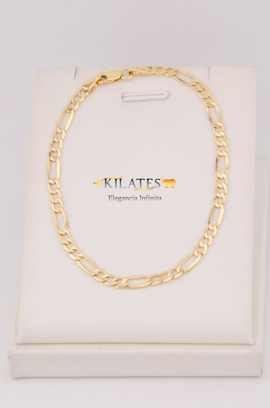 "PULSERA PARA ADULTO DE 19CM ESTILO 3+1 . ORO 10K #775-3551"