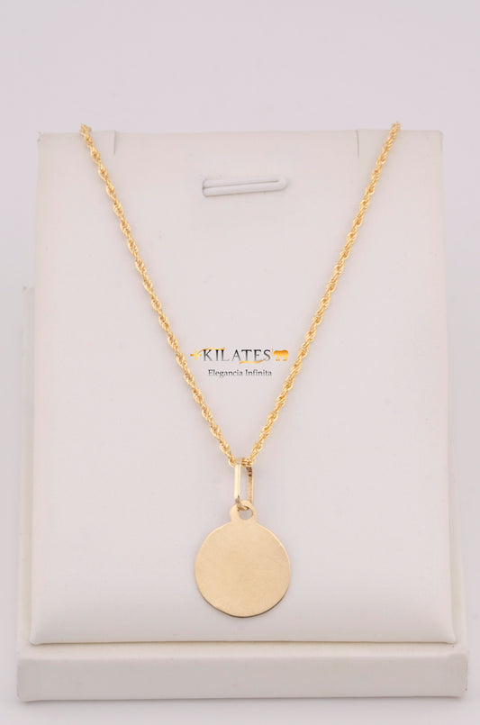 "CADENA PARA DAMA ESTILO LAZO CON DIJE DE PLACA. ORO 10K #775-3693"