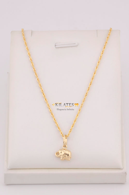 "CADENA PARA DAMA ESTILO LAZO CON DIJE DE ELEFANTE PEQUEÑO. ORO 10K #775-3696"