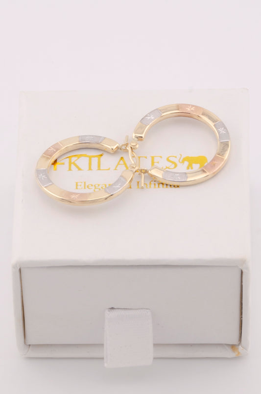 ARGOLLAS PARA DAMA ESTILO 3 OROS. ORO 10K #775-3701
