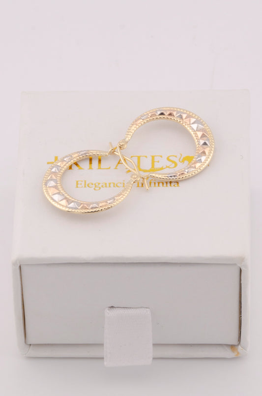 ARGOLLAS PARA DAMA ESTILO 3 OROS. ORO 10K #775-3706