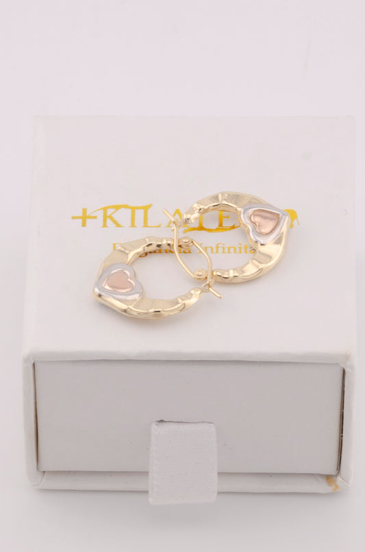 ARGOLLAS PARA DAMA ESTILO 3 OROS. ORO 10K #775-3707