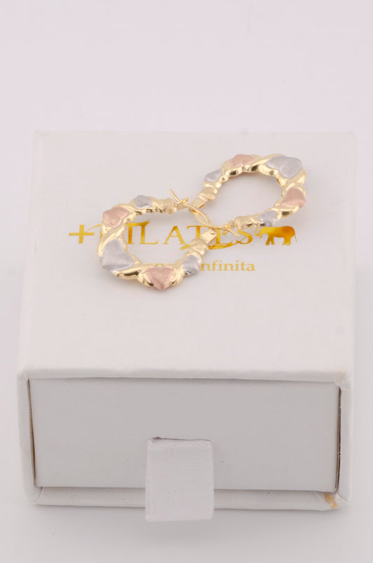 ARGOLLAS PARA DAMA ESTILO 3 OROS. ORO 10K #775-3708