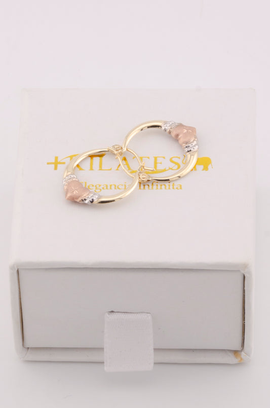 ARGOLLAS PARA DAMA ESTILO 3 OROS. ORO 10K #775-3711