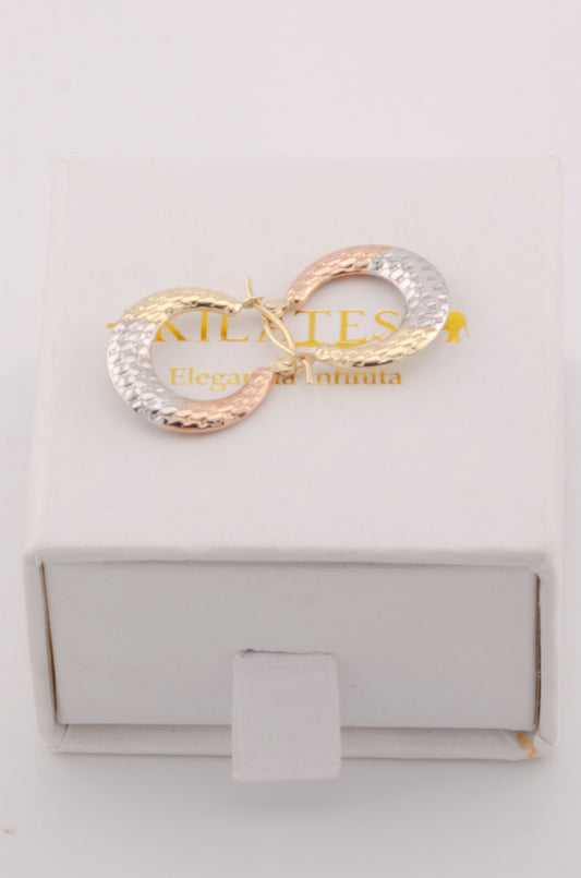 ARGOLLAS PARA DAMA ESTILO 3 OROS. ORO 10K #775-3710