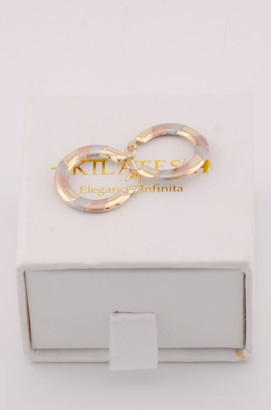 ARGOLLAS PARA DAMA ESTILO 3 OROS. ORO 10K #775-3712