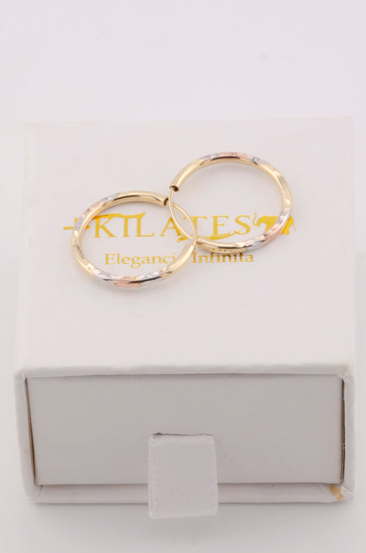 ARGOLLAS PARA DAMA ESTILO 3 OROS. ORO 10K #775-3714