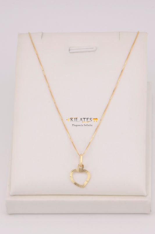 "CADENA PARA DAMA DE 50CM ESTILO FINITA CON DIJE DE CORAZON DORADO. ORO 10K #775-3740"
