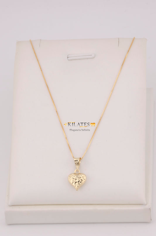"CADENA PARA DAMA DE 50CM ESTILO FINITA CON DIJE DE CORAZON DORADO PEQUEÑO. ORO 10K #775-3743"