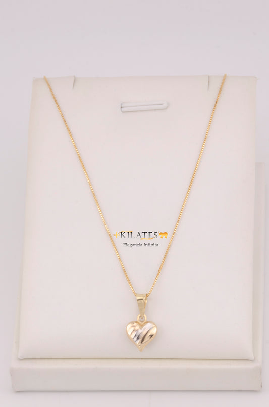 "CADENA PARA DAMA DE 50CM ESTILO FINITA CON DIJE DE CORAZON DORADO PEQUEÑO. ORO 10K #775-3745"