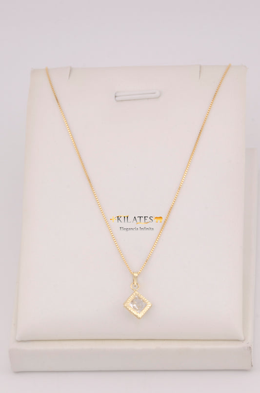 "CADENA PARA DAMA DE 50CM ESTILO FINITA CON DIJE DE CORAZON DORADO PEQUEÑO. ORO 10K #775-3744"