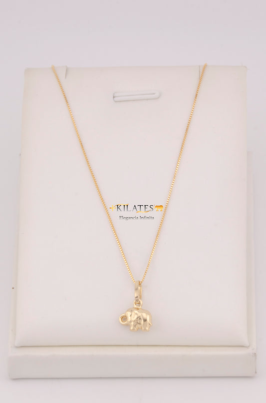 "CADENA PARA DAMA DE 50CM ESTILO FINITA CON DIJE DE ELEFANTE PEQUEÑO. ORO 10K #775-3749"