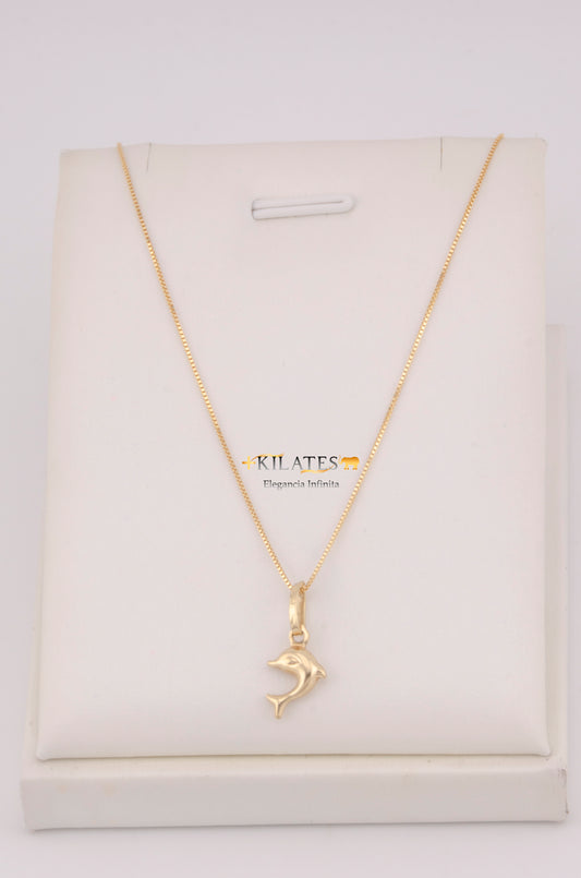 "CADENA PARA DAMA DE 50CM ESTILO FINITA CON DIJE DE DELFIN PEQUEÑO. ORO 10K #775-3748"