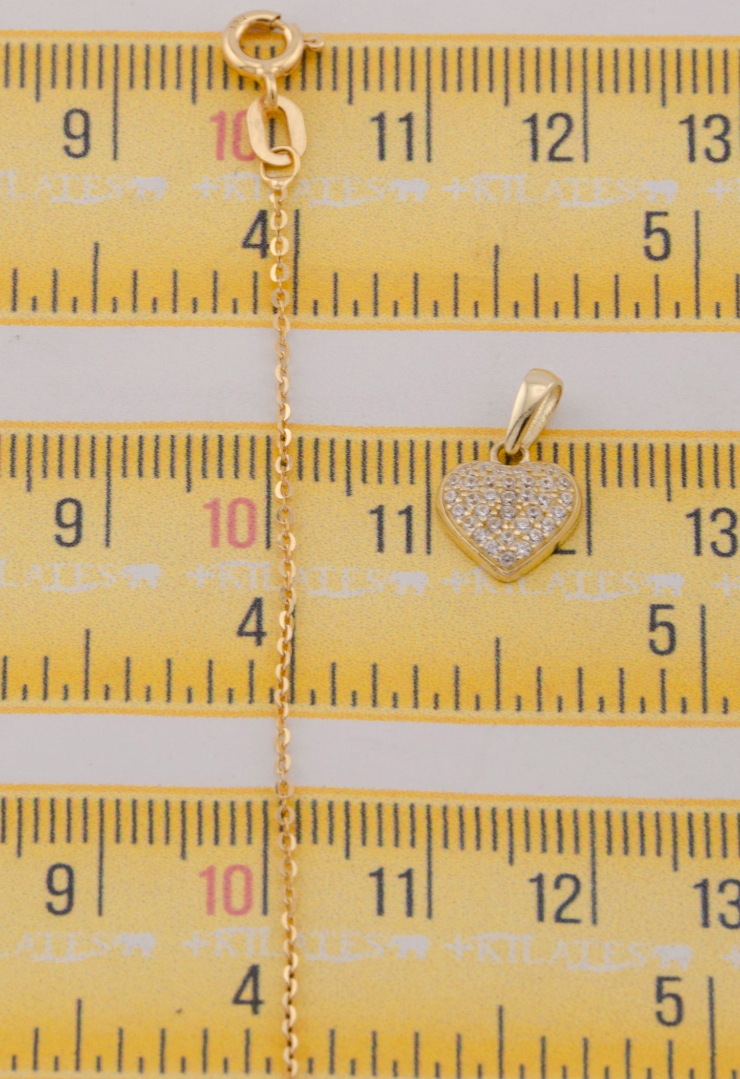 "CADENA DE 50CM PARA DAMA ESTILO CUADRADA SOLIDA CON DIJE DE CORAZON CON ZIRCONIA BLANCA. ORO 10K #775-3836"