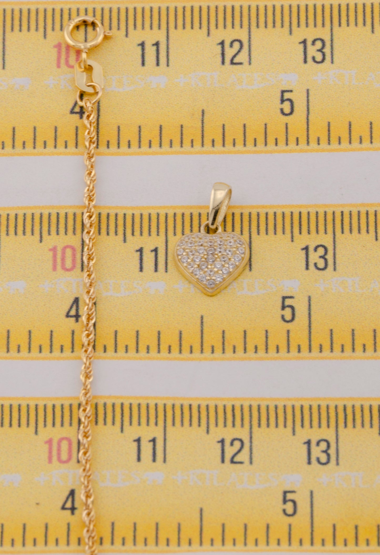 "CADENA DE 50CM PARA DAMA ESTILO LAZO CON DIJE DE CORAZON CON ZIRCONIA BLANCA. ORO 10K #775-3838"
