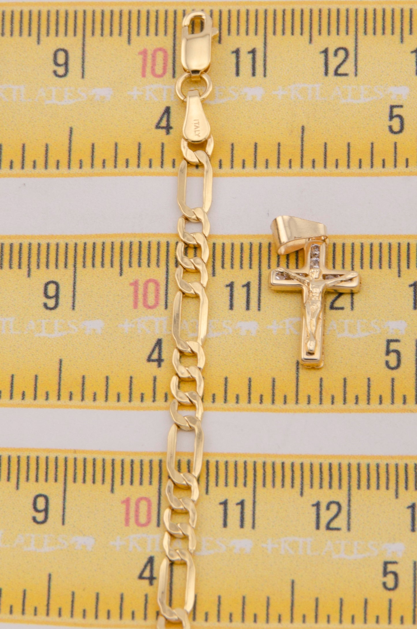 "CADENA PARA NIÑ@ DE 40CM ESTILO 3+1 CON DIJE DE CRUZ. ORO 10K #775-3877"