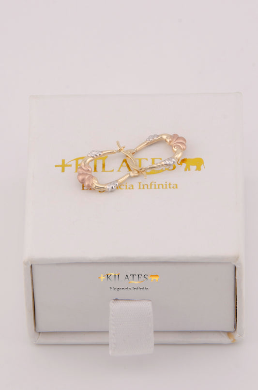 "ARGOLLA PEQUEÑAS PARA NIÑA ESTILO 3 OROS. ORO 1OK #775-3888"