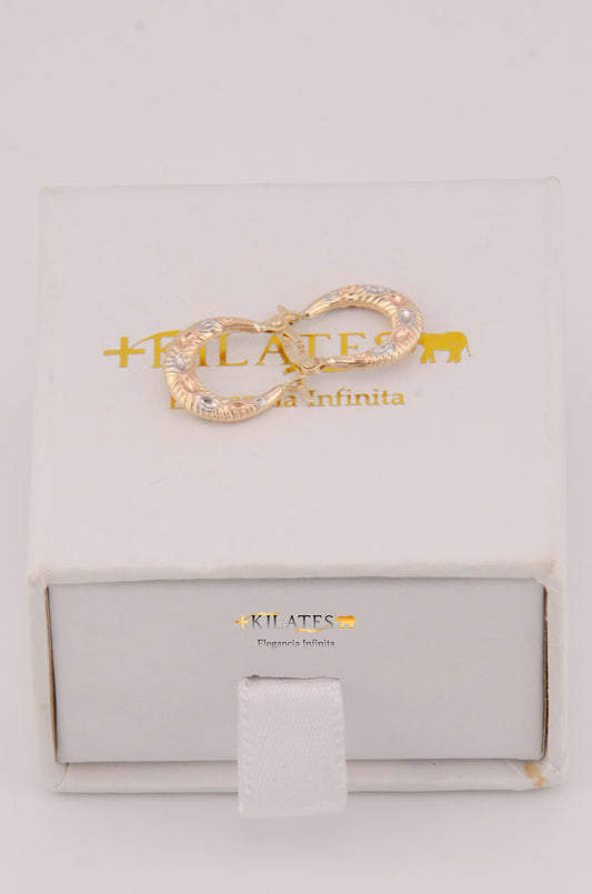 "ARGOLLA PEQUEÑAS PARA NIÑA ESTILO 3 OROS. ORO 1OK #775-3889"