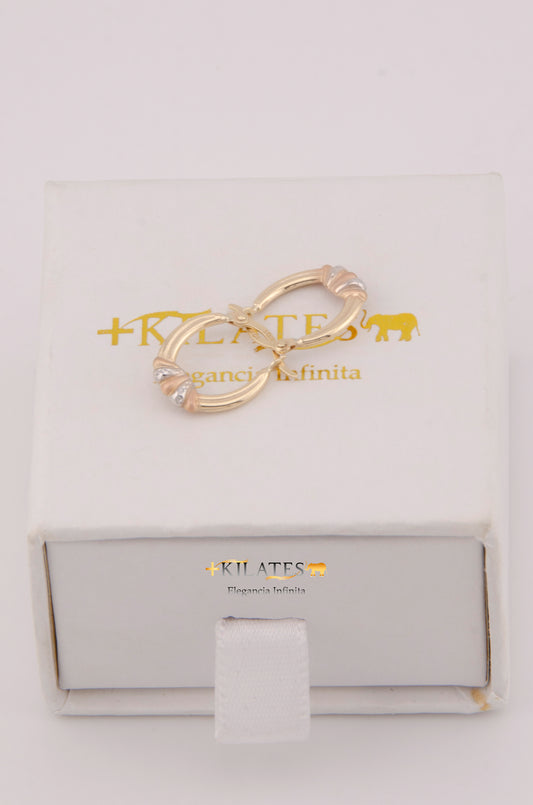 "ARGOLLA PEQUEÑAS PARA NIÑA ESTILO 3 OROS. ORO 1OK #775-3893"