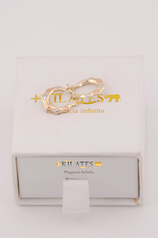 "ARGOLLA PEQUEÑAS PARA NIÑA ESTILO 3 OROS. ORO 1OK #775-3892"