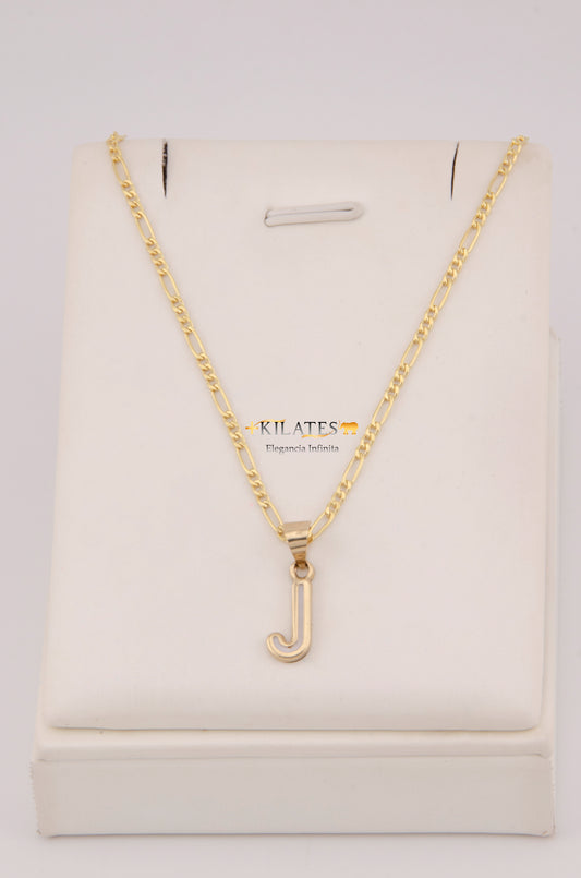 " CADENA DE 50CM PARA DAMA ESTILO 3+1 CON INICIAL J . ORO 10K #775-3932"