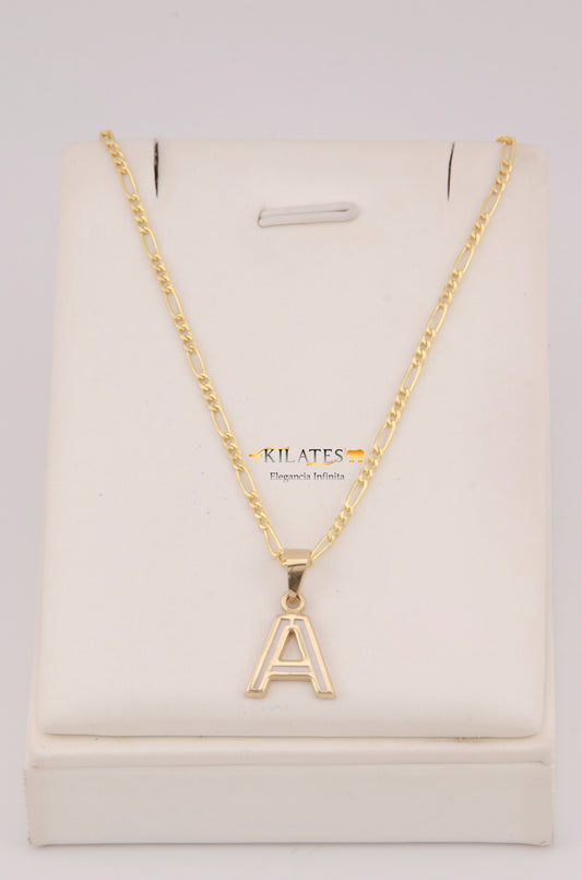 " CADENA DE 50CM PARA DAMA ESTILO 3+1 CON INICIAL A . ORO 10K #775-3934"