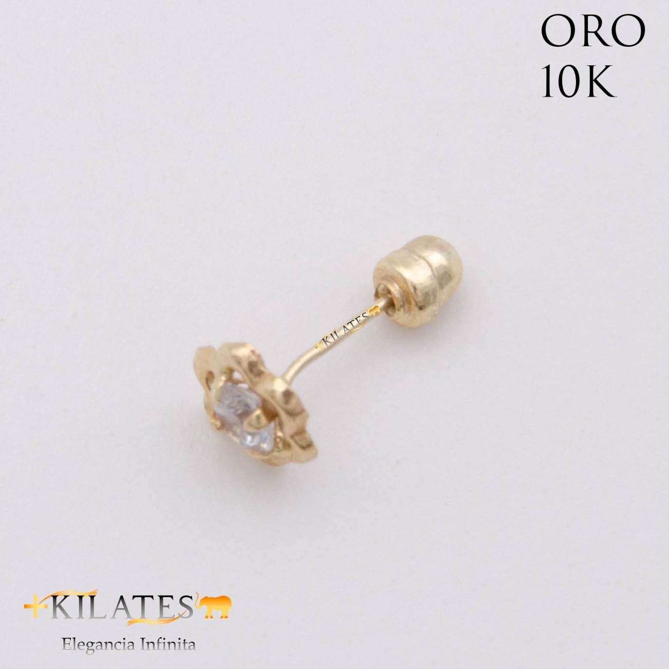 ARETES PREMIUM GARDENIA BLANCO PEQUEÑO. ORO 10K