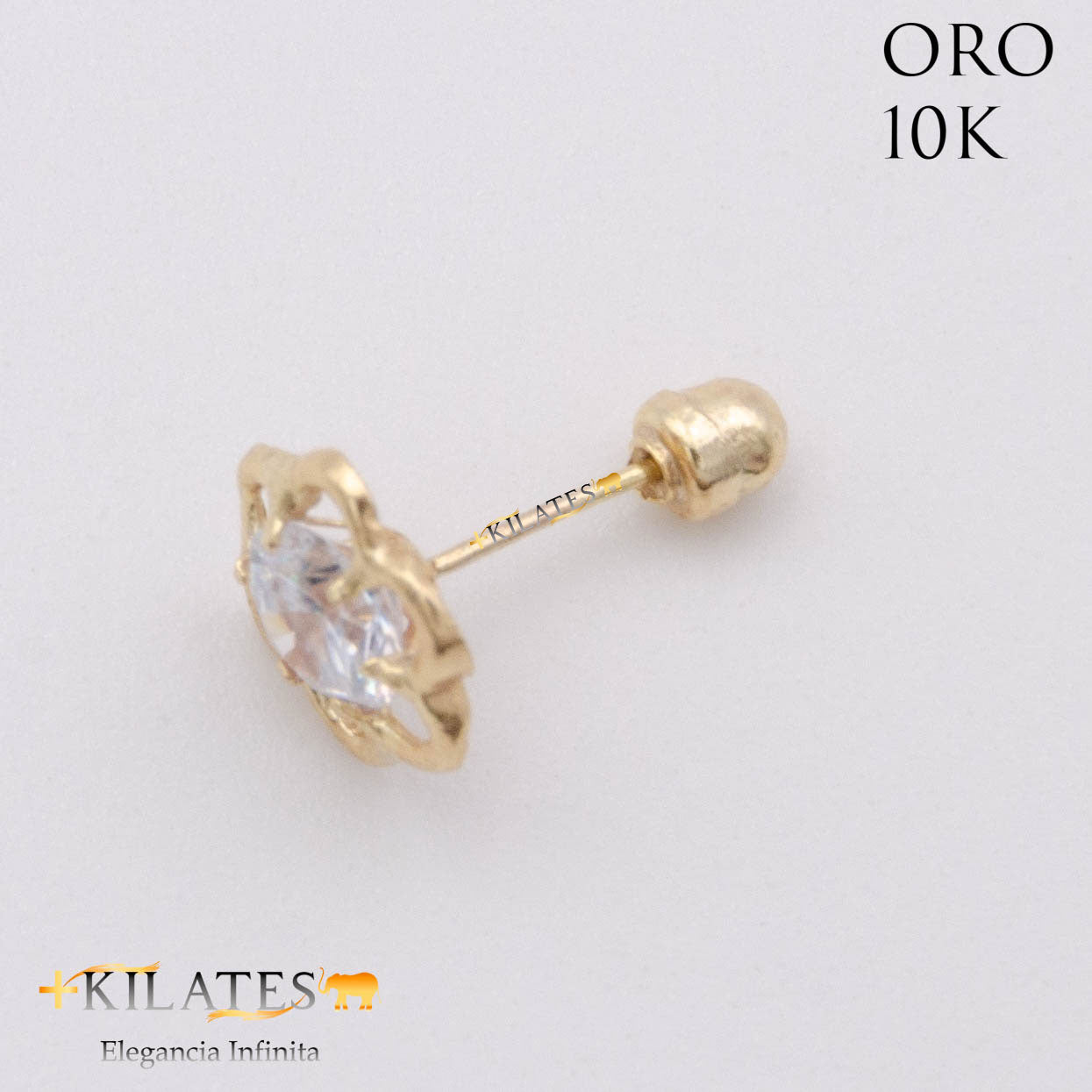 ARETES PREMIUM GARDENIA BLANCO MEDIANO. ORO 10K