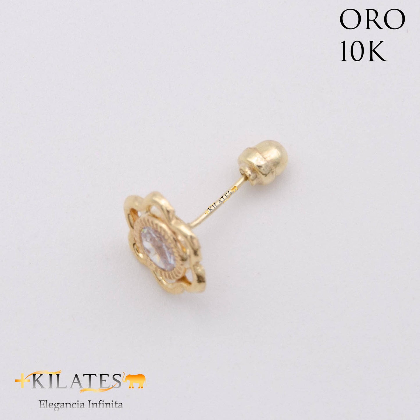 ARETES PREMIUM GARDENIA BLANCO MEDIANO. ORO 10K