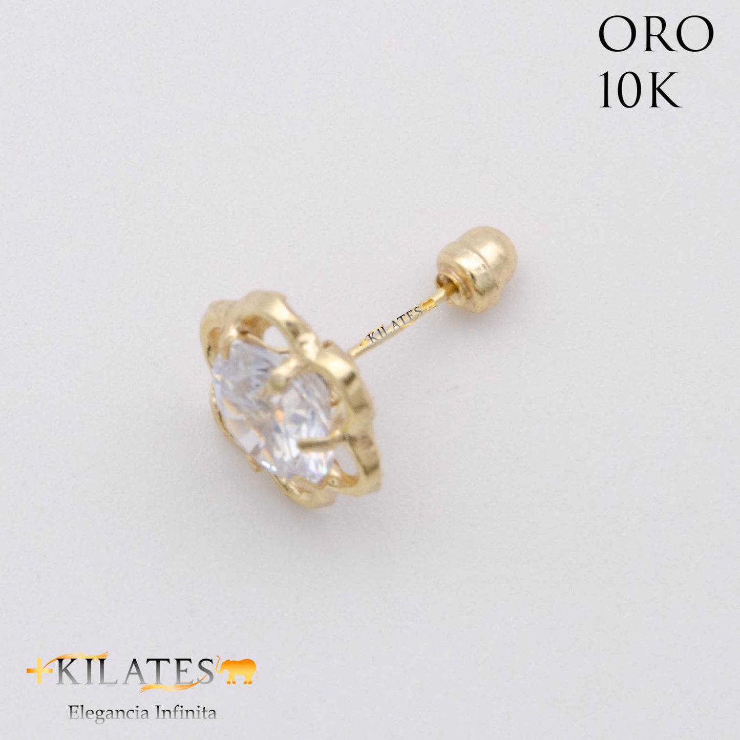 ARETES PREMIUM GARDENIA BLANCO GRANDE. ORO 10K