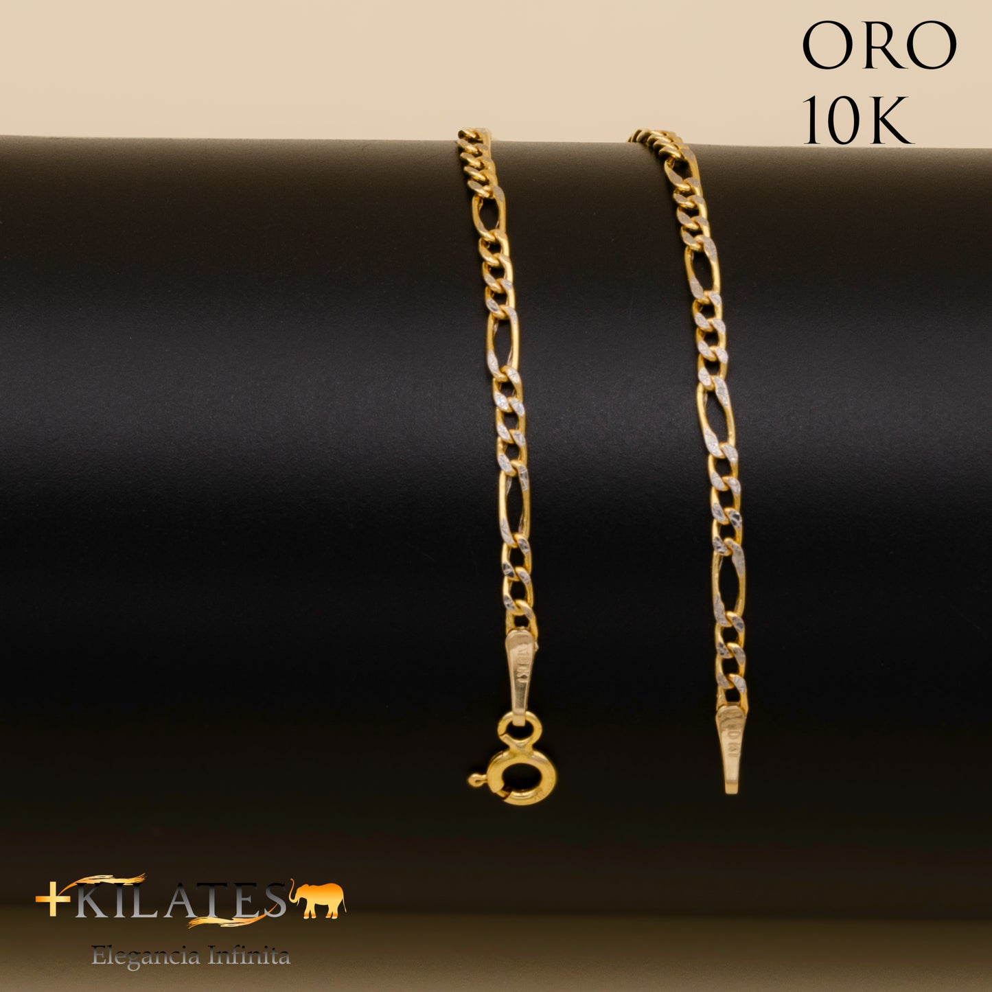 PULSERA DE ADULTO 20 CM ESTILO 3+1 OROS DIAMANTADA. ORO 10 KILATES #775-1152