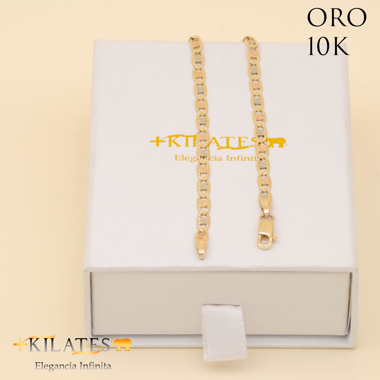 PULSERA DE ADULTO 21 CM ESTILOS 3 OROS. ORO 10 KILATES #775-1149