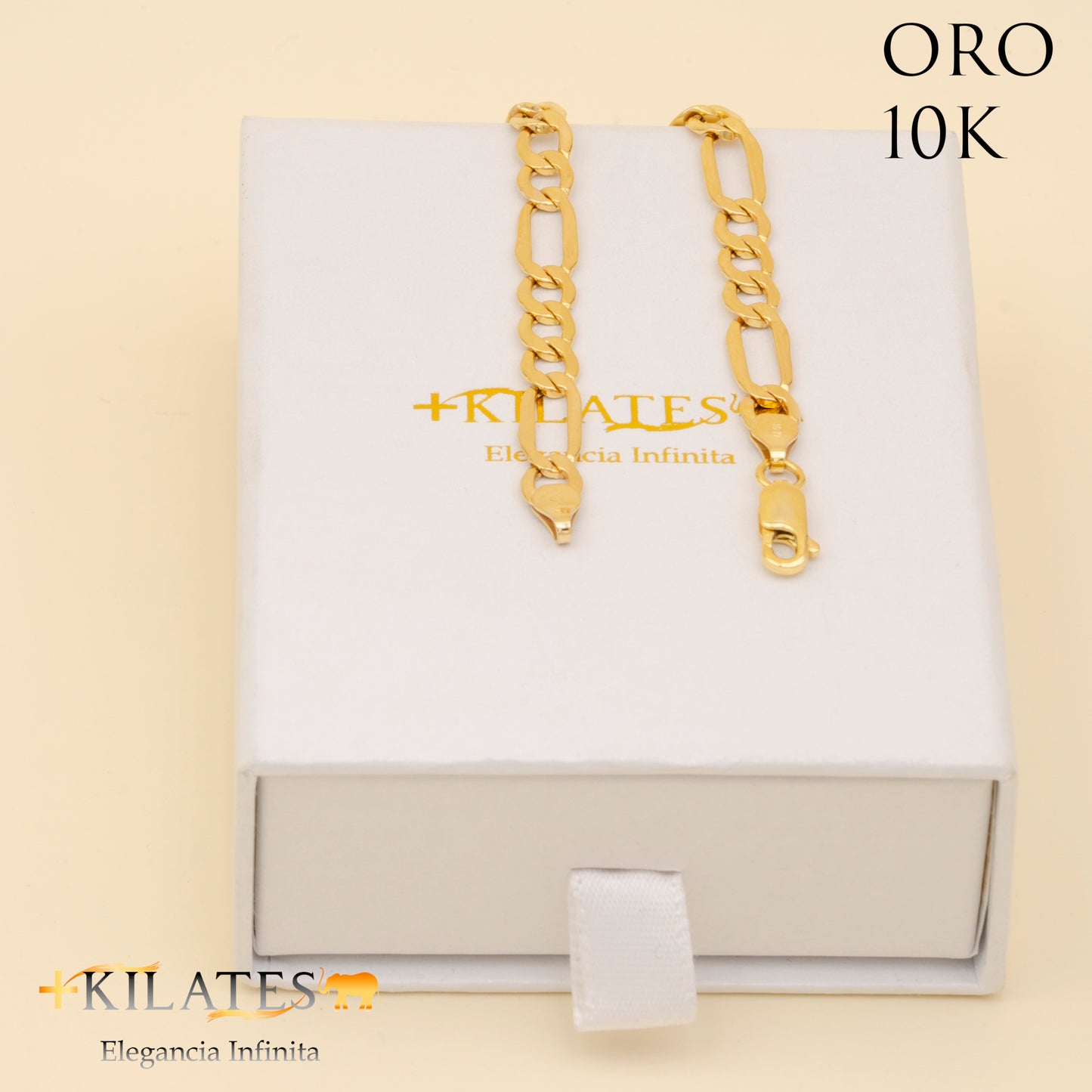 PULSERA DE ADULTO 18 CM ESTILO 3+1. ORO 10 KILATES #775-1159