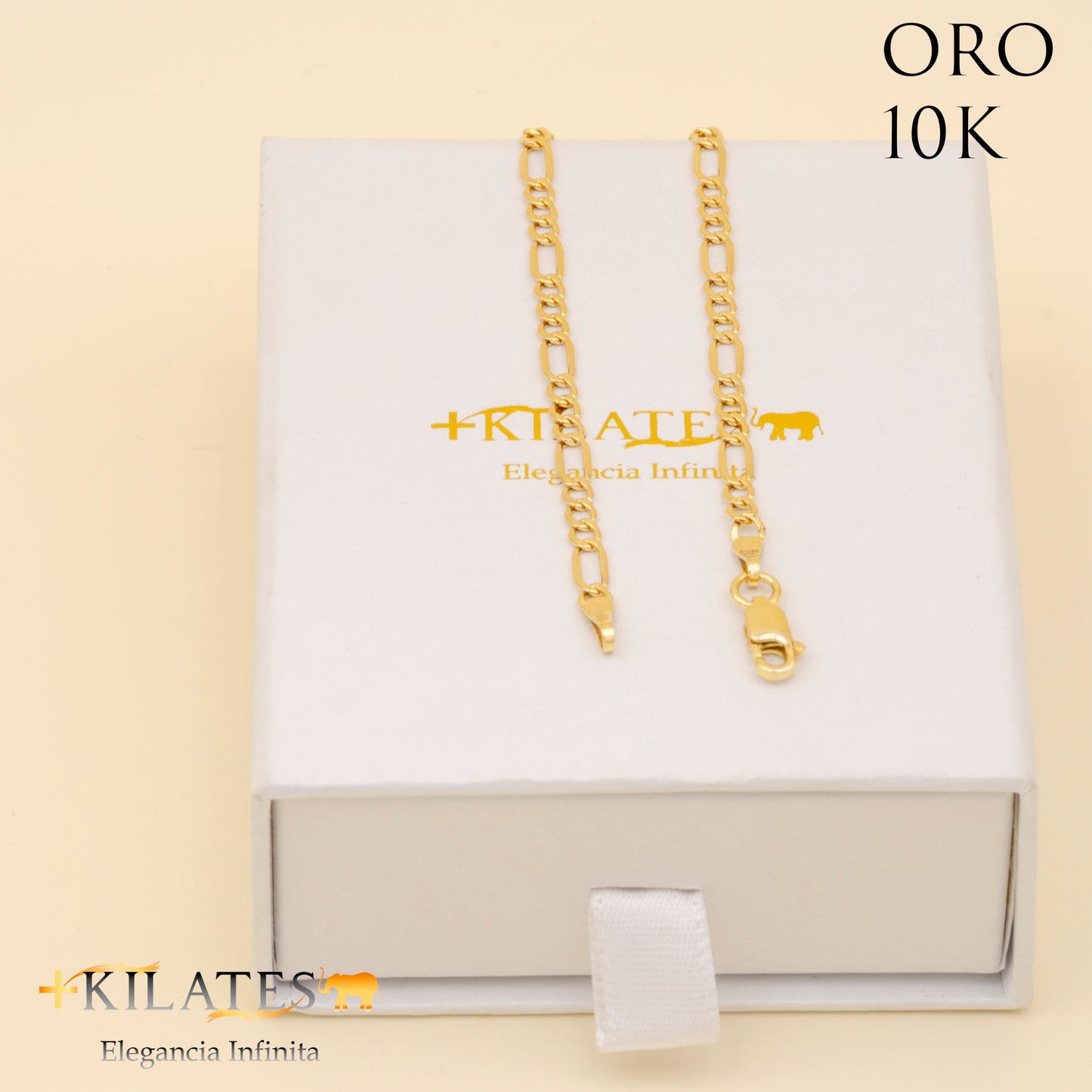 PULSERA DE ADULTO 18.5 CM ESTILO 3+1. ORO 10 KILATES #775-1162