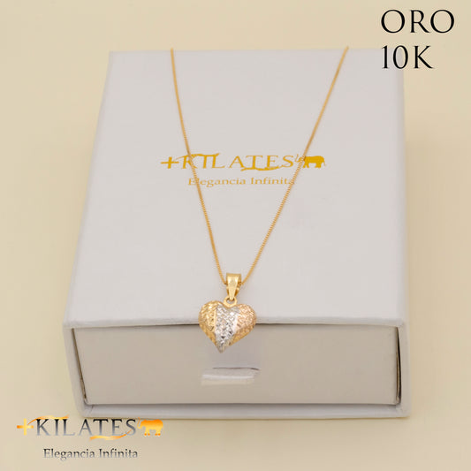 "CADENA DE 50 CM ESTILO FINITA CON DIJE DE CORAZON. ORO 10 KILATES #775-1334"