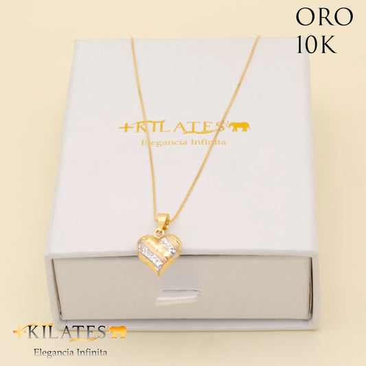 "CADENA DE 50 CM ESTILO FINITA CON DIJE DE CORAZON. ORO 10 KILATES #775-1336"