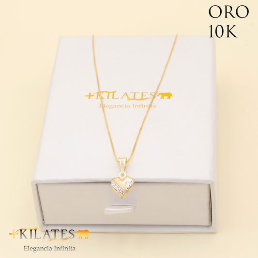 "CADENA DE 50 CM ESTILO FINITA CON DIJE DE CORAZON. ORO 10 KILATES #775-1337"