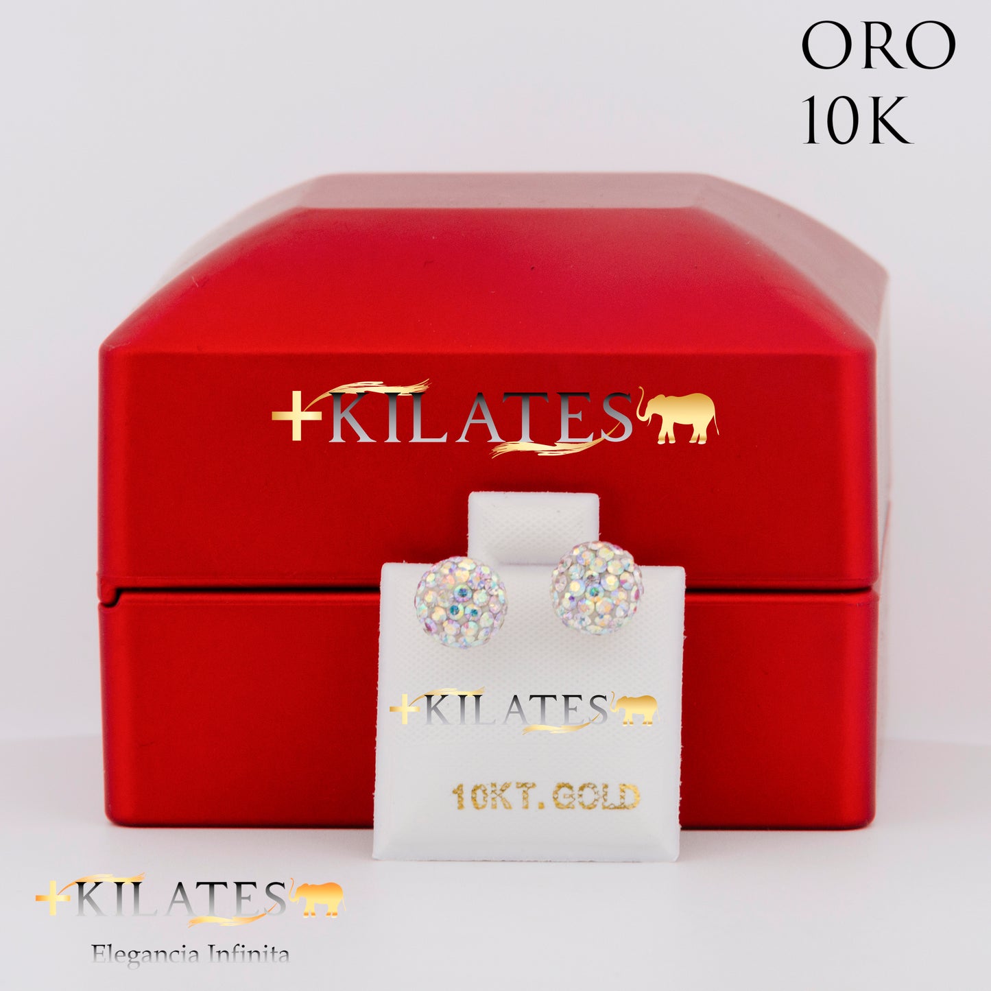 "ARETES PREMIUM BOLA TORNASOL . ORO 10K #775-1413"