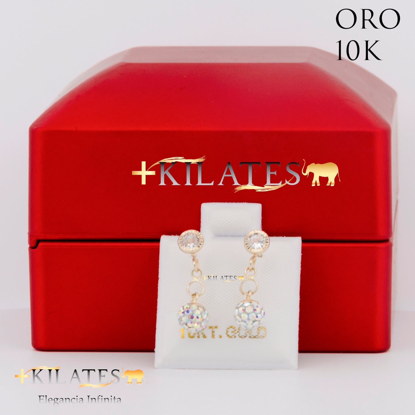 "ARETES PREMIUM BOLA TORNASOL . ORO 10K #775-1414"