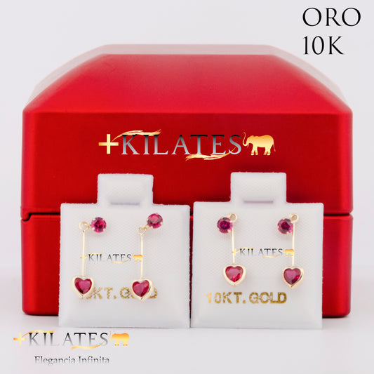 "ARETES PREMIUM CORAZON . ORO 10K #775-1436"