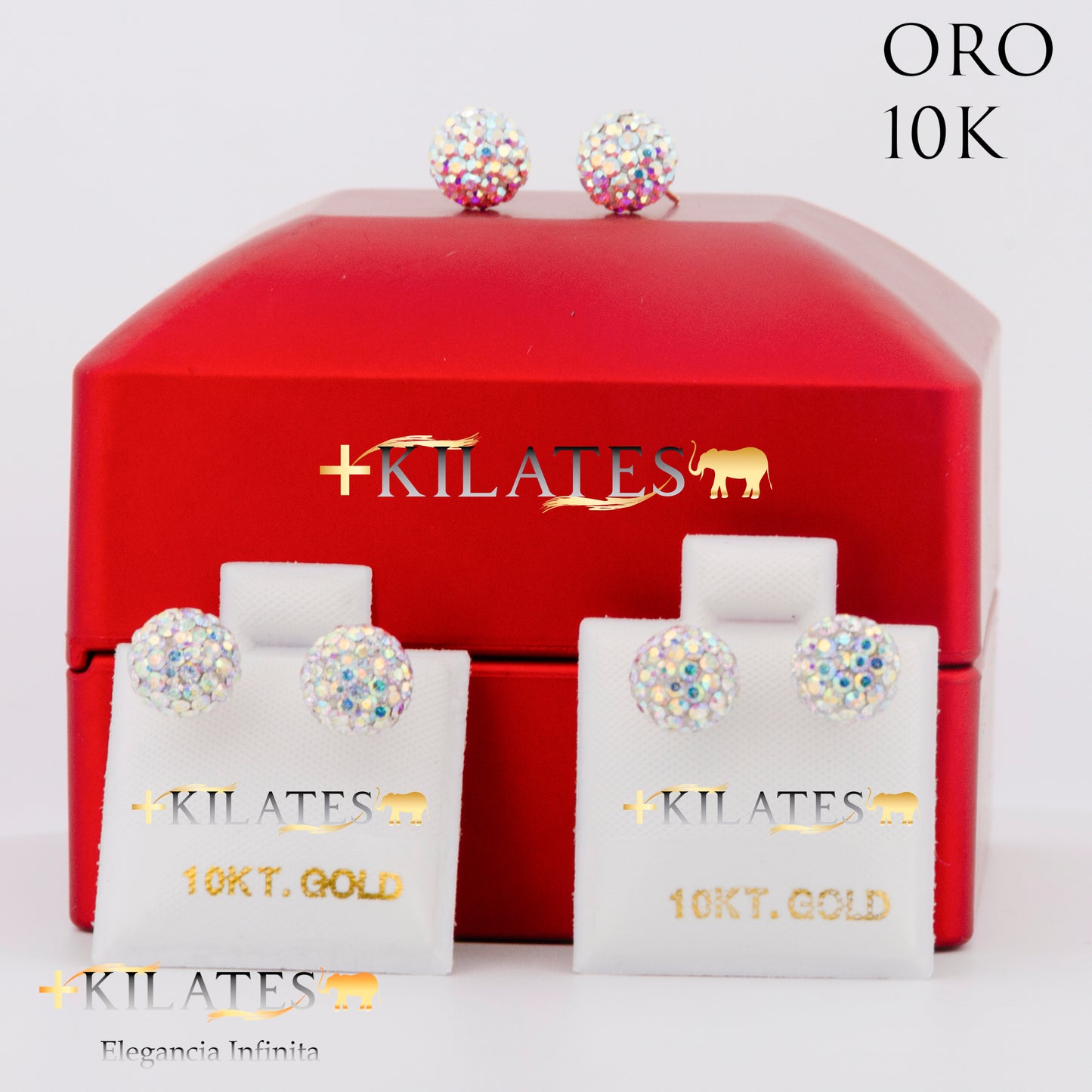 "ARETES PREMIUM BOLA TORNASOL . ORO 10K #775-1413"