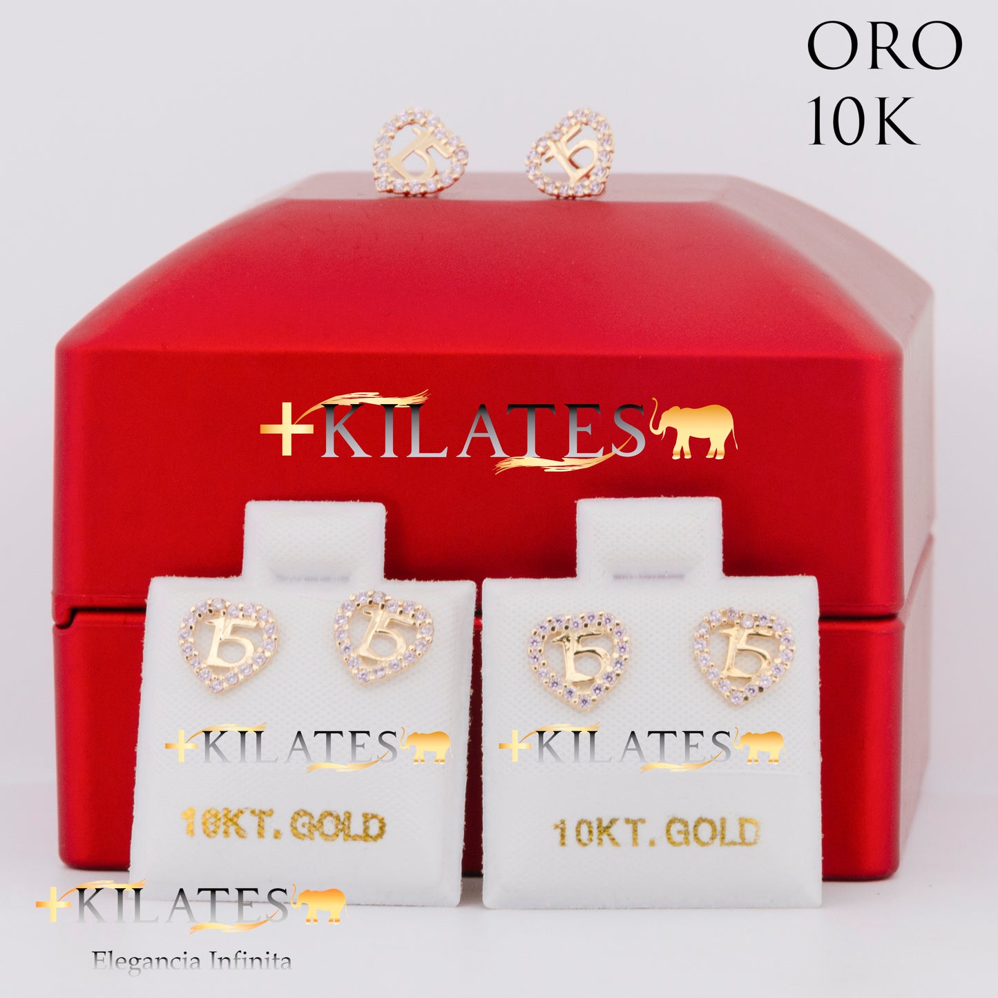 "ARETES PREMIUM 15 AÑOS. ORO 10K #775-1481"