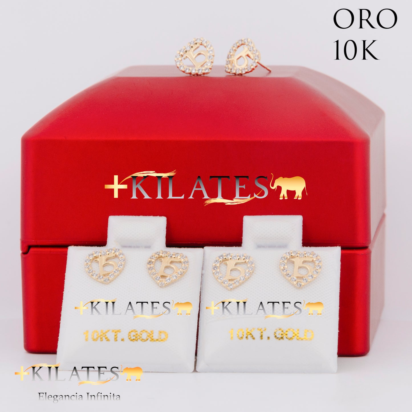 "ARETES PREMIUM 15 AÑOS. ORO 10K #775-1482"