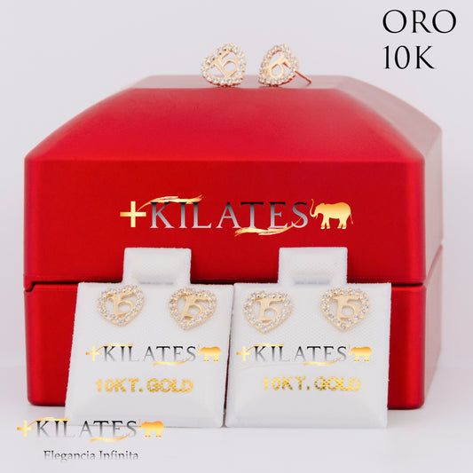 "ARETES PREMIUM 15 AÑOS. ORO 10K #775-1482"