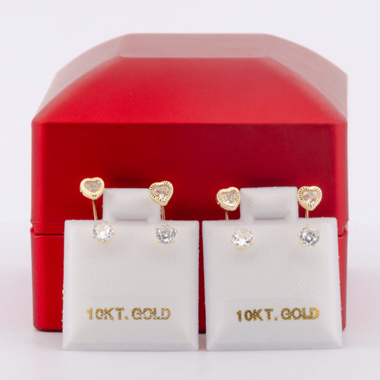 "ARETES PREMIUM CURBO TORNASOL . ORO 10K #775-1499"